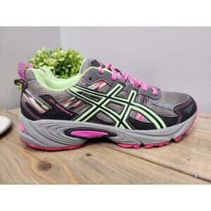 Asics Gel Venture 5 Athletic Running Shoes T5N9Q Gray/Lime/Pink Women's 8